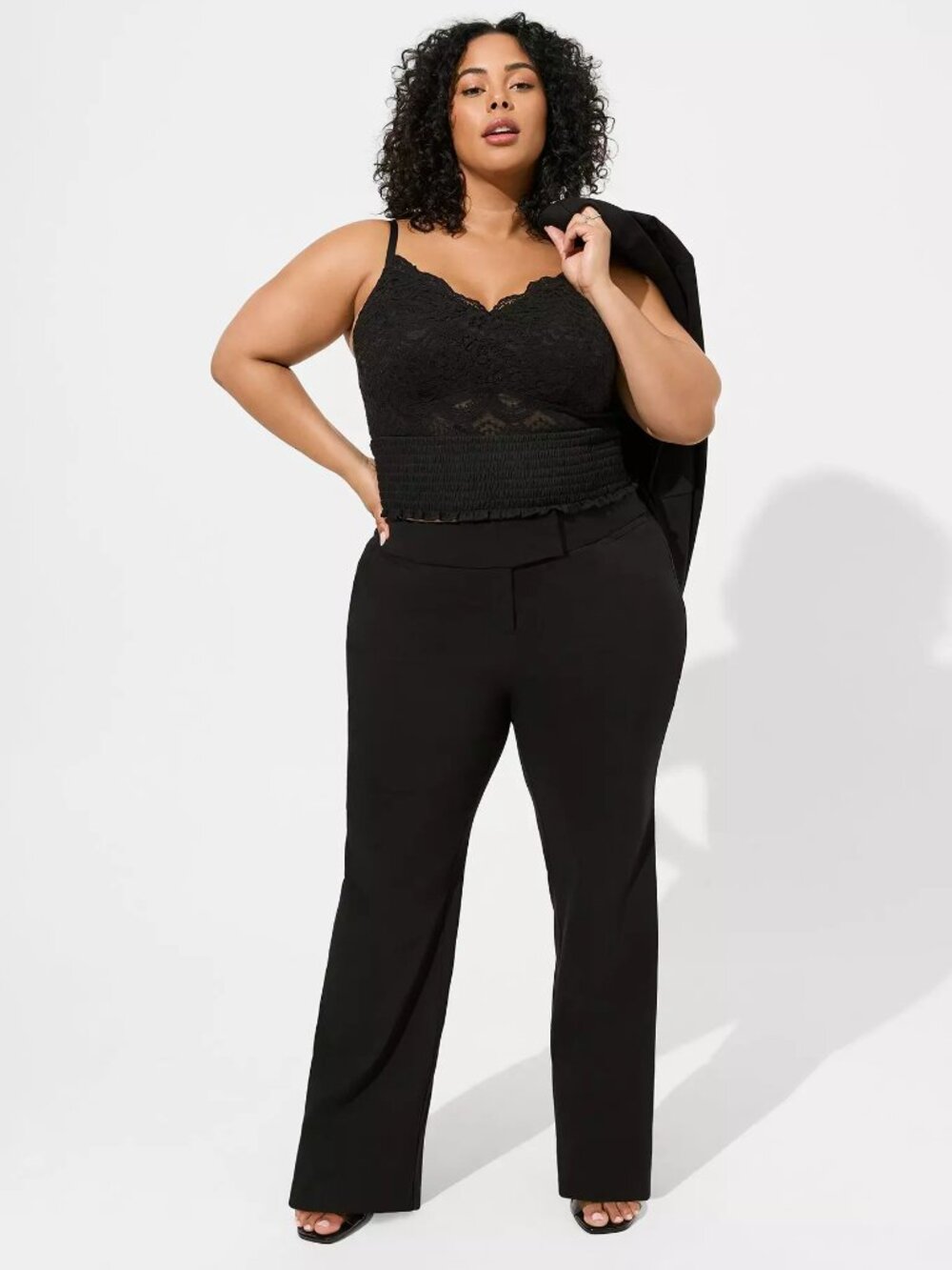 Torrid Deep Black Trouser Relaxed Boot Millennial Stretch High-Rise Pant 16R